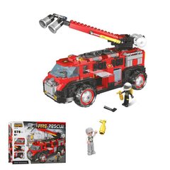 Kids Bricks  KB 146 - Конструктор - Пожежна машина - позашляховик | з пожежниками, що відкриваються дверима