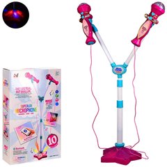 YH015-4 - Детский Микрофон для караоке - стойка, 2 микрофона bluetooth
