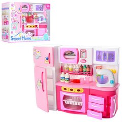 Меблі для ляльки барбі - Кухня, холодильник, посуд, меблі для будиночка барбі,  2803S