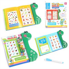 23060 - Книжка для малышей с динозавриком - интерактивное изучение букв и цифр (украинский и английский языки)