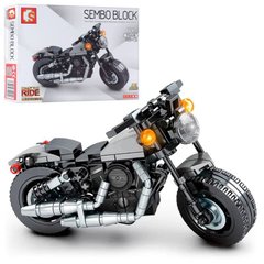 Конструктор мотоцикл - чорно-сірий - 189 елементів, Sembo block 701118