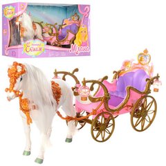 Подарочный набор с каретой и лошадью розовая, карета, лошадь ходит, 209,  209