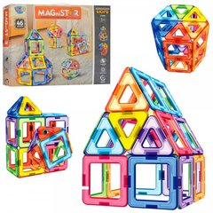 Kids Bricks  LT1002 - Магнітний конструктор - геометричні фігури, 46 елементів