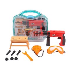 Набор инструментов в кейсе - дрель (механическая), очки, маска, аксессуары,  SY103-2