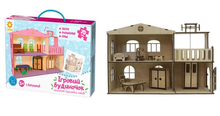 Зирка 90446 - Дерев 'яний будиночок пазл для ляльок з ліфтом, Зірка Україна
