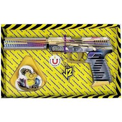 SO2USPGО - Деревянный детский пистолет резинкострел с глушителем в стиле USP - стреляет резинками, 25 см