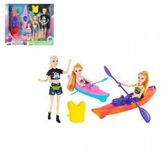 ST5616-5 - Куклы - Мама и две дочки на каяках, в наборе с жилетом и веслами