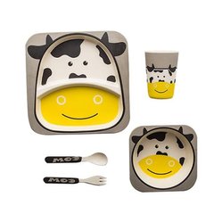 MH-2770-5 - Набор посуды - бамбуковая посуда для детей - коровушка