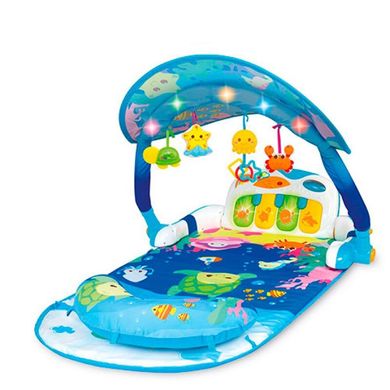 WinFun 0860-NL - Розвиваючий килимок для немовляти з піаніно, дуга з підвісками, музика, світло
