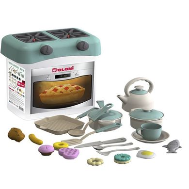 Долоні 01480/1 2 - Ігровий набір - іграшкова кухня з посудом - у зручному кейсі у вигляді плити