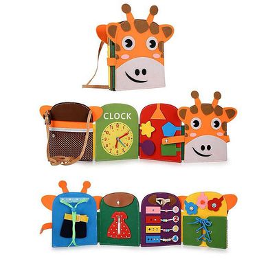 Бізіборд для малюків у вигляді жирафа, складається у сумочку, розвиває логіку та моторику, Limo Toy  XX-XL
