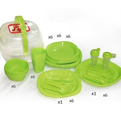Набір посуду для пікніка на 4 особи - 48 предметів,  R86499