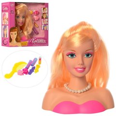Кукла - манекен голова для причесок, с аксессуарами, блондинка,  323-3