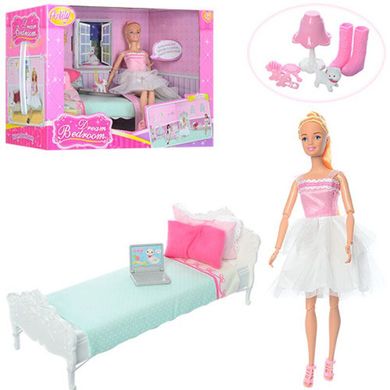 99051 - Меблі для ляльки Спальня і Лялька шарнірна 29 см, аксесуари