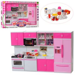 6612-27 - Мебель для куклы барби - Большая Кухня, холодильник, мойка, плита, посуда, мебель для домика барби