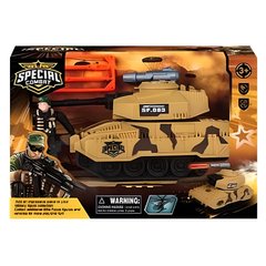 Танк - Военный игровой набор с солдатиком, игрушка стреляет дротиками,  E3109-12