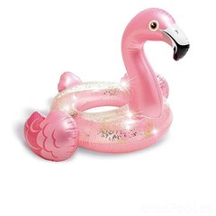 Надувной круг - Розовый Фламинго от 3 до 6 лет, с блестками,  56251