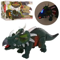 3329 B - Игрушка динозавр трицераптор - ходит, звуковые и световые эффекты