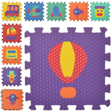0358 - Килимок Пазл з транспортом - покриття для дитячої кімнати з матеріалу EVA