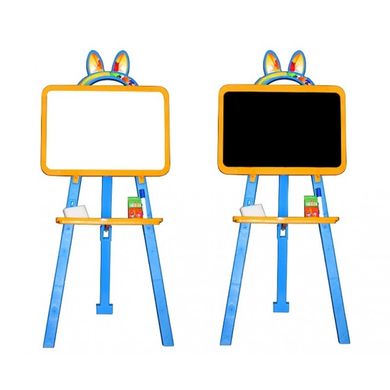Долони 013777/1 - Детский мольберт - для рисования - для магнитов, маркеров и мела - цвет желто-голубой