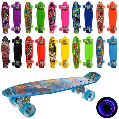 Profi MS 0749-5 3 - Скейт детский, пени борд со светящимися колесами, подбор для мальчиков или девочек по цветам и рисункам на деке
