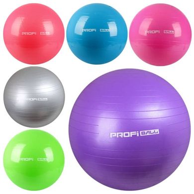 0382 - М 'яч для фітнесу 65 см, Фітбол, гума, 900 г, 6 кольорів, в кульку