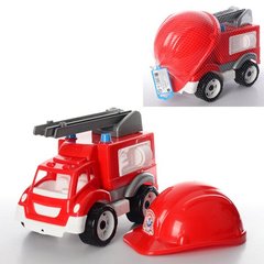Ігровий набір Малюк - пожежник, Машинка пожежна і каска, ТехноК 3978