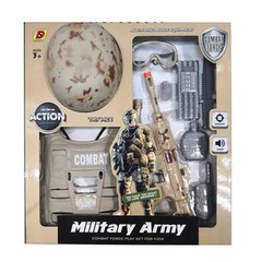Набор военного с каской, бронежилетом и игрушечным оружием,  PD-102A