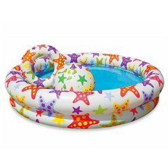 Дитячий круглий надувний басейн - 3 в 1, із зірочками, Besteway 59460