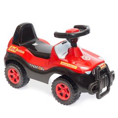Оріон 105 Ч - Каталка дитяча стилізована під позашляховик - джипік (у червоно-чорному кольорі)