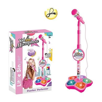 5350A 2 - Дитячий Мікрофон для хлопчиків, на стійці, - колір малиновий, для дівчаток