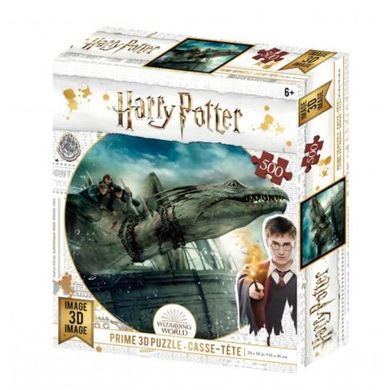 Пазли з об'ємним зображенням (ефект 3D) - світ Гаррі Поттера - Рон, Герміона та Гаррі на драконі,  32510