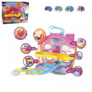 Вілла для веселого іграшкового хом'ячка (Hamster) з елементами треку, будиночок із двома поверхами,  Y001