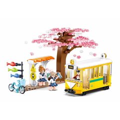 Фото товару Конструктор - для дівчаток - трамвай бажань на зупинці з квітучою сакурою, Sluban 1018 sl