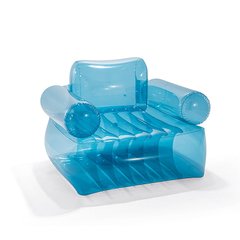 Надувная мебель - прозрачное надувное кресло - голубой цвет, INTEX 66503