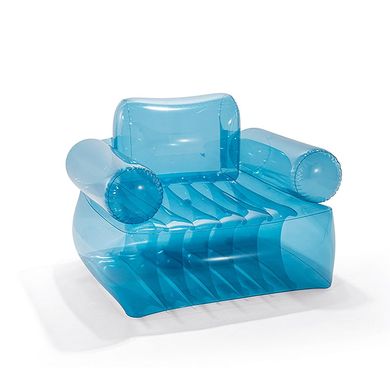Надувні меблі - прозоре надувне крісло - блакитний колір, INTEX 66503
