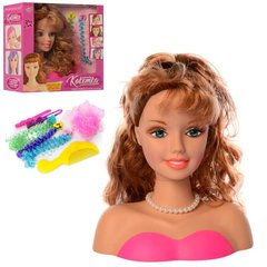 Фото товару Лялька - манекен голова для зачісок, з аксесуарами, руденька,  323-6