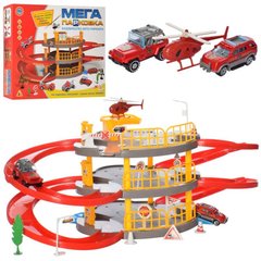 Мега Парковка - Гараж з треком на 3 поверхи з пожежними машинами і транспортом,  922-13