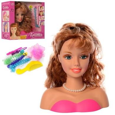 Лялька - манекен голова для зачісок, з аксесуарами, руденька,  323-6