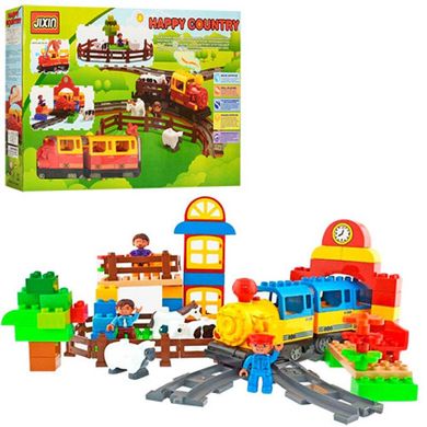 0437 - Залізниця Конструктор для малюків - поїзд, ферма, 0437