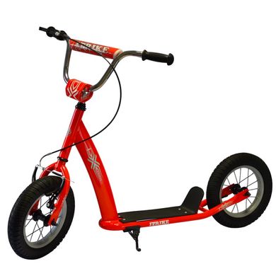 iTrike SR 2-047-R - Червоний самокат з велосипедними колесами (12 д.) для підлітків. стильний зовнішній вигляд, ручне гальмо