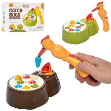 Розвиваюча гра для малюків - з дятлом та магнітними гусеничками - нагодувати пташеня, Limo Toy Y33925A-Y33930A