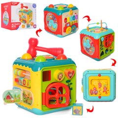 Limo Toy  HE0533 - Дитячий розвиваючий куб (бізібокс), для малюків від 7 місяців, з піаніно і стукалкою