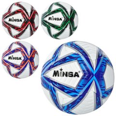 Фото товару М'яч футбольний, в асортименті, матеріал - TPE, 5 розмір, ламінований, 4 кольори, Minsa MS 3562