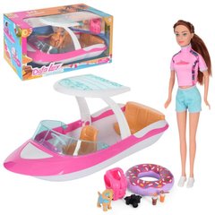 Летний, пляжный набор - игрушечный Катер с куклой, Defa 8476
