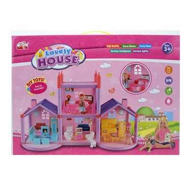 969  - Будиночок двоповерховий для маленьких ляльок з меблями і аксесуарами, 969