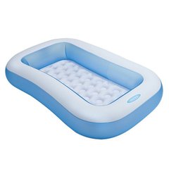INTEX 57403 - Детский надувной бассейн прямоугольный, с надувным дном, для детишек от 2 лет