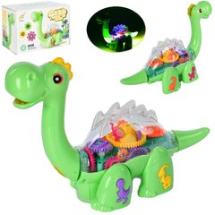 8702 - Іграшка динозавр з шестернями, вміє їздити, звукові ефекти, підсвітка