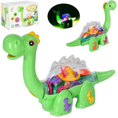 Іграшка динозавр з шестернями, вміє їздити, звукові ефекти, підсвітка,  8702