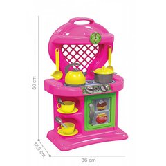 ТехноК 2155 - Дитяча іграшкова кухня для дівчаток з набором посуду, висота 60 см